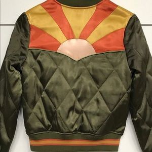 Olive Green Rising Sun Bomber Jacket by ClassicRockCouture, Unisex